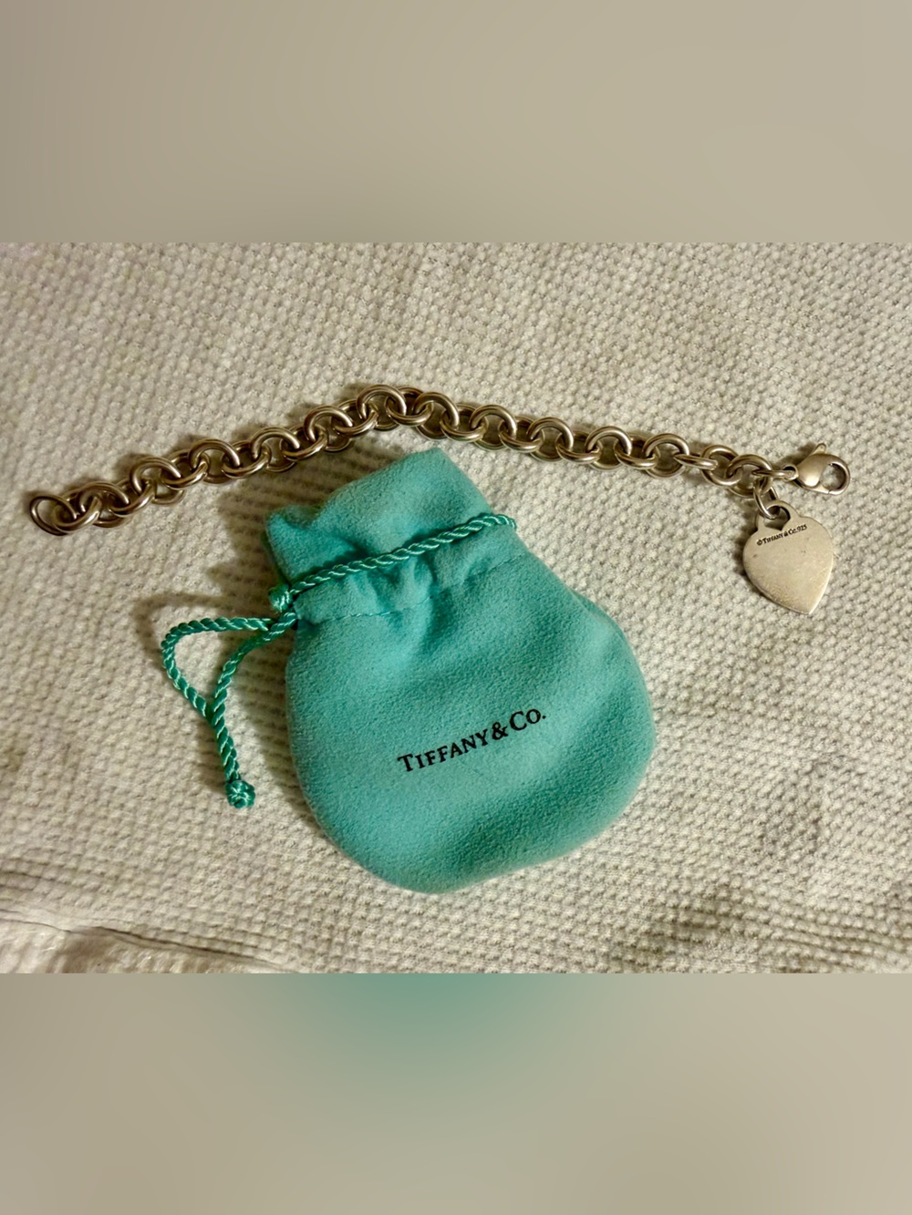Early 2000’s Silver Tiffany Heart Tag Bracelet